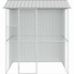 VIDAXL - Cage pour oiseaux gris 215 x 210 x 247 cm acier galvanisé