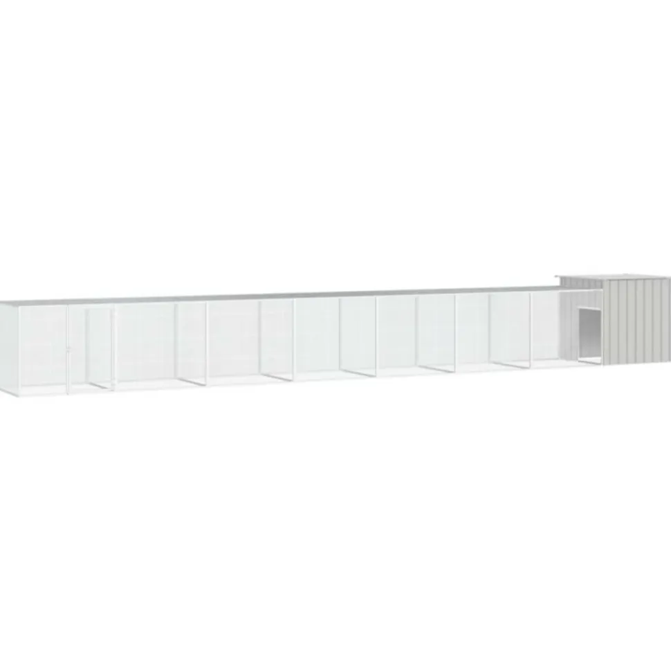 VIDAXL - Cage pour poules gris 800x91x100 cm acier galvanisé