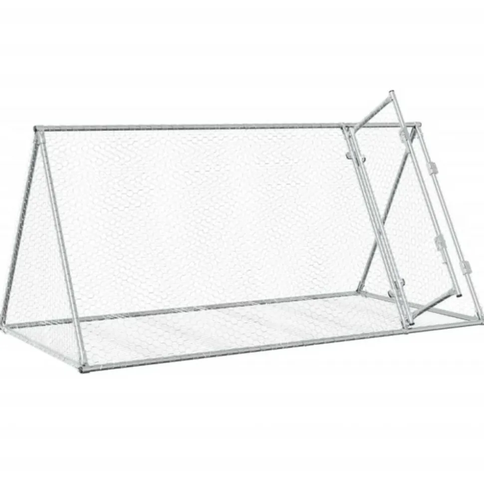 VIDAXL - Clapier argenté 200x105x91 cm acier galvanisé