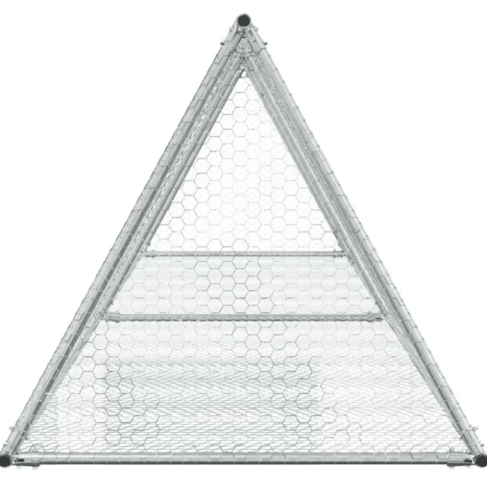 VIDAXL - Clapier argenté 400x105x91 cm acier galvanisé