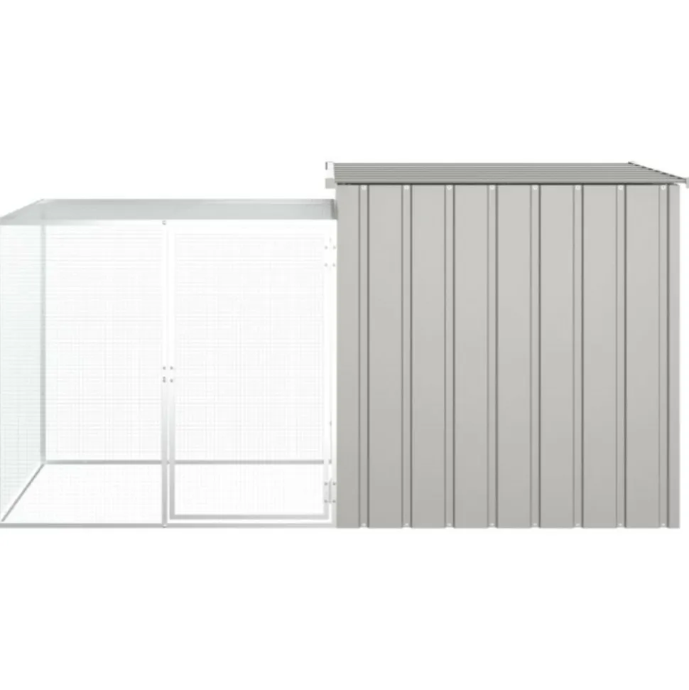 VIDAXL - Clapier gris 200x91x100 cm acier galvanisé