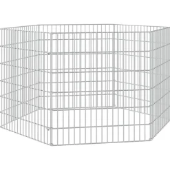 VIDAXL - Enclos pour animaux en liberté 6 panneaux 54x60cm fer galvanisé