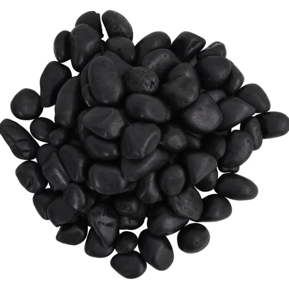 VIDAXL - Galets polis 10 kg noir 2-5 cm