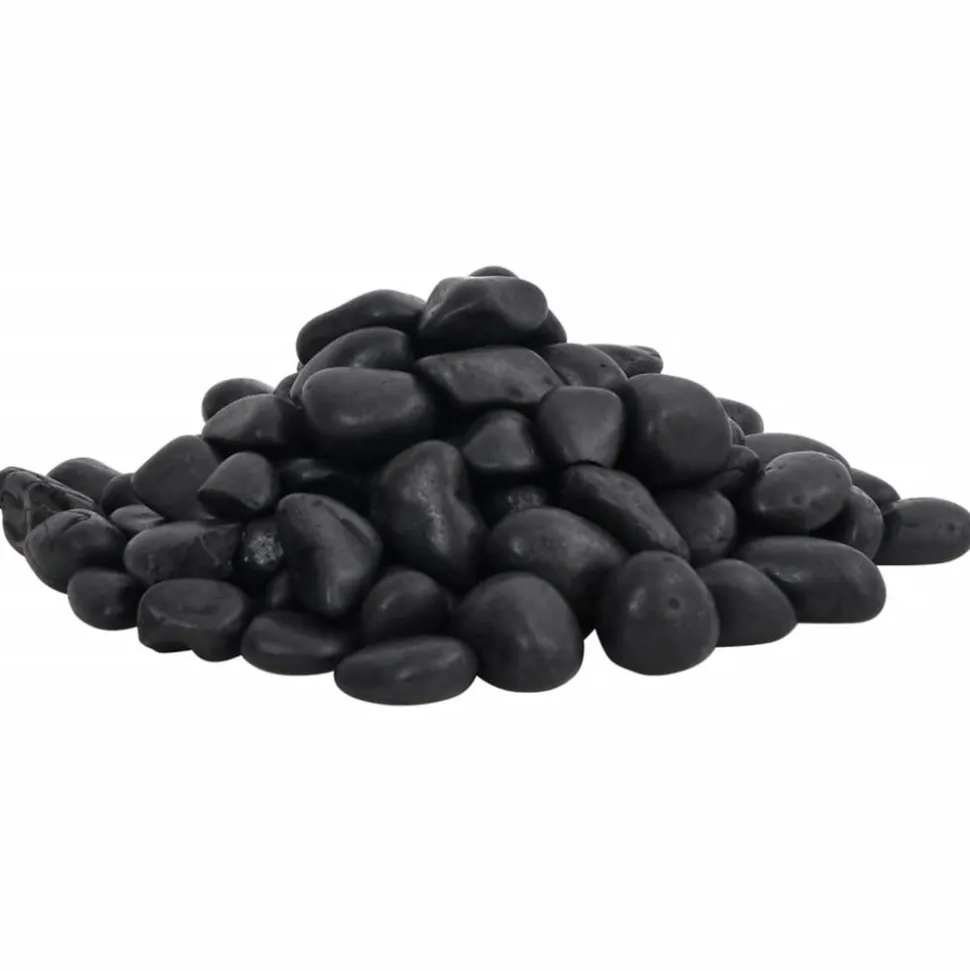 VIDAXL - Galets polis 10 kg noir 2-5 cm