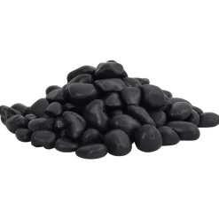 VIDAXL - Galets polis 25 kg noir 2-5 cm
