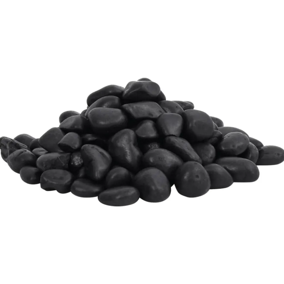 VIDAXL - Galets polis 25 kg noir 2-5 cm