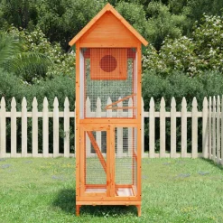 VIDAXL - Maison à oiseaux marron 60x58,5x160 cm bois massif de pin