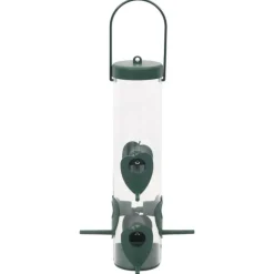 VIDAXL - Mangeoires pour oiseaux 3 pcs vert foncé 17x17x32 cm