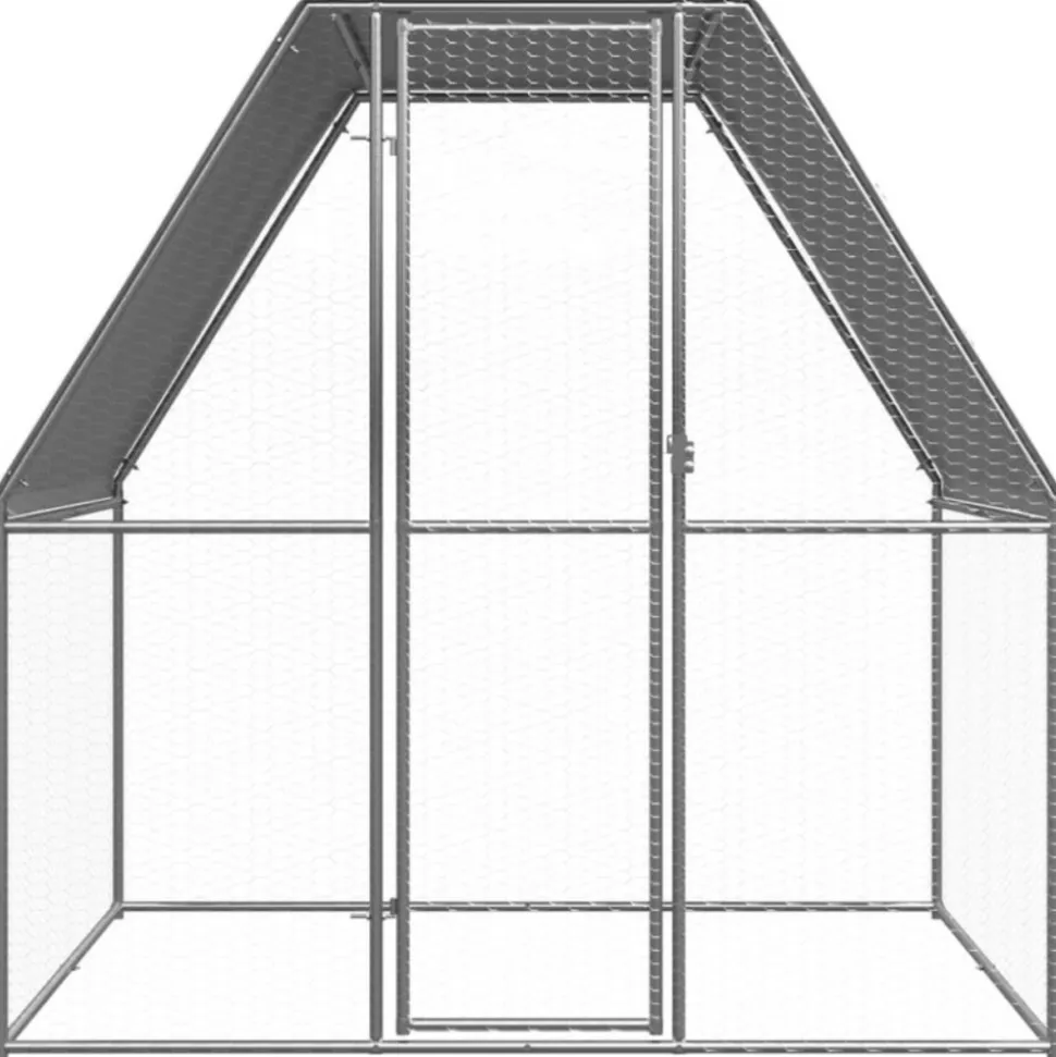 VIDAXL - Poulailler argenté et gris 2x2x2 m acier galvanisé