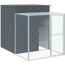 VIDAXL - Poulailler avec cour anthracite 165x1067x181 cm acier galvanisé