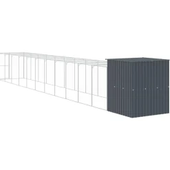 VIDAXL - Poulailler avec cour anthracite 165x1271x181 cm acier galvanisé