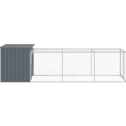 VIDAXL - Poulailler avec cour anthracite 110x405x110 cm acier galvanisé