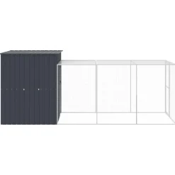 VIDAXL - Poulailler avec cour anthracite 165x455x181 cm acier galvanisé