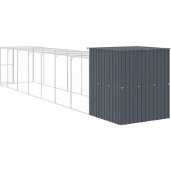VIDAXL - Poulailler avec cour anthracite 165x863x181 cm acier galvanisé