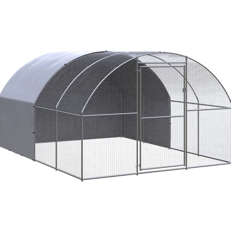 VIDAXL - Poulailler d'extérieur 3x4x2 m acier galvanisé