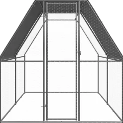 VIDAXL - Poulailler d'extérieur 2x4x2 m acier galvanisé