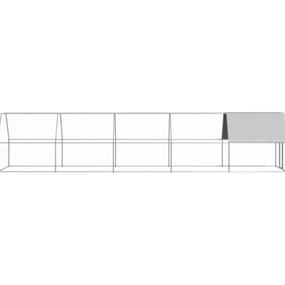 VIDAXL - Poulailler d extérieur 2x10x2 m acier galvanisé