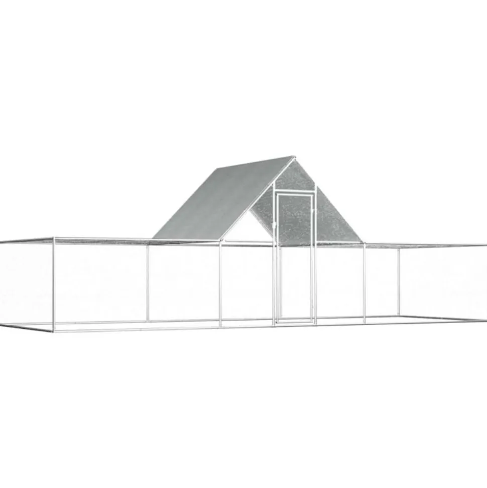 VIDAXL - Poulailler 6 x 2 x 2 m acier galvanisé