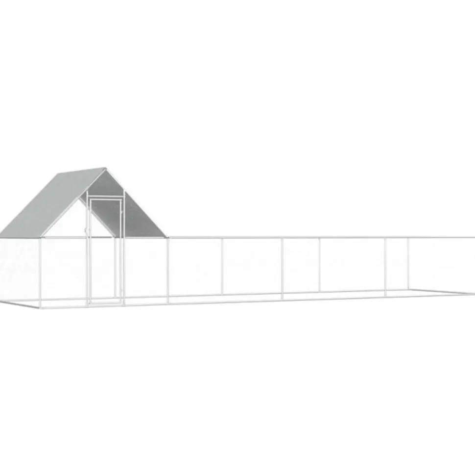 VIDAXL - Poulailler 8 x 2 x 2 m acier galvanisé