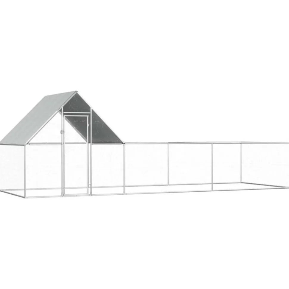 VIDAXL - Poulailler 6 x 2 x 2 m acier galvanisé