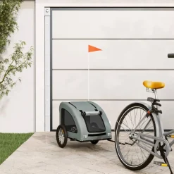 VIDAXL - Remorque de vélo pour animaux de compagnie gris