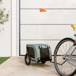 VIDAXL - Remorque de vélo pour animaux de compagnie gris et noir