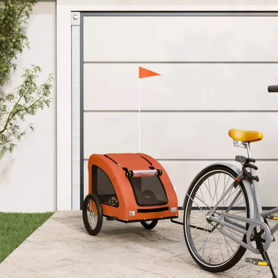 VIDAXL - Remorque de vélo pour animaux de compagnie orange