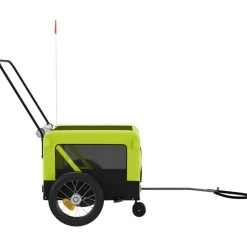 VIDAXL - Remorque de vélo pour animaux de compagnie vert et noir