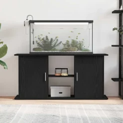 VIDAXL - Support d'aquarium chêne noir 121x41x58 cm bois d'ingénierie