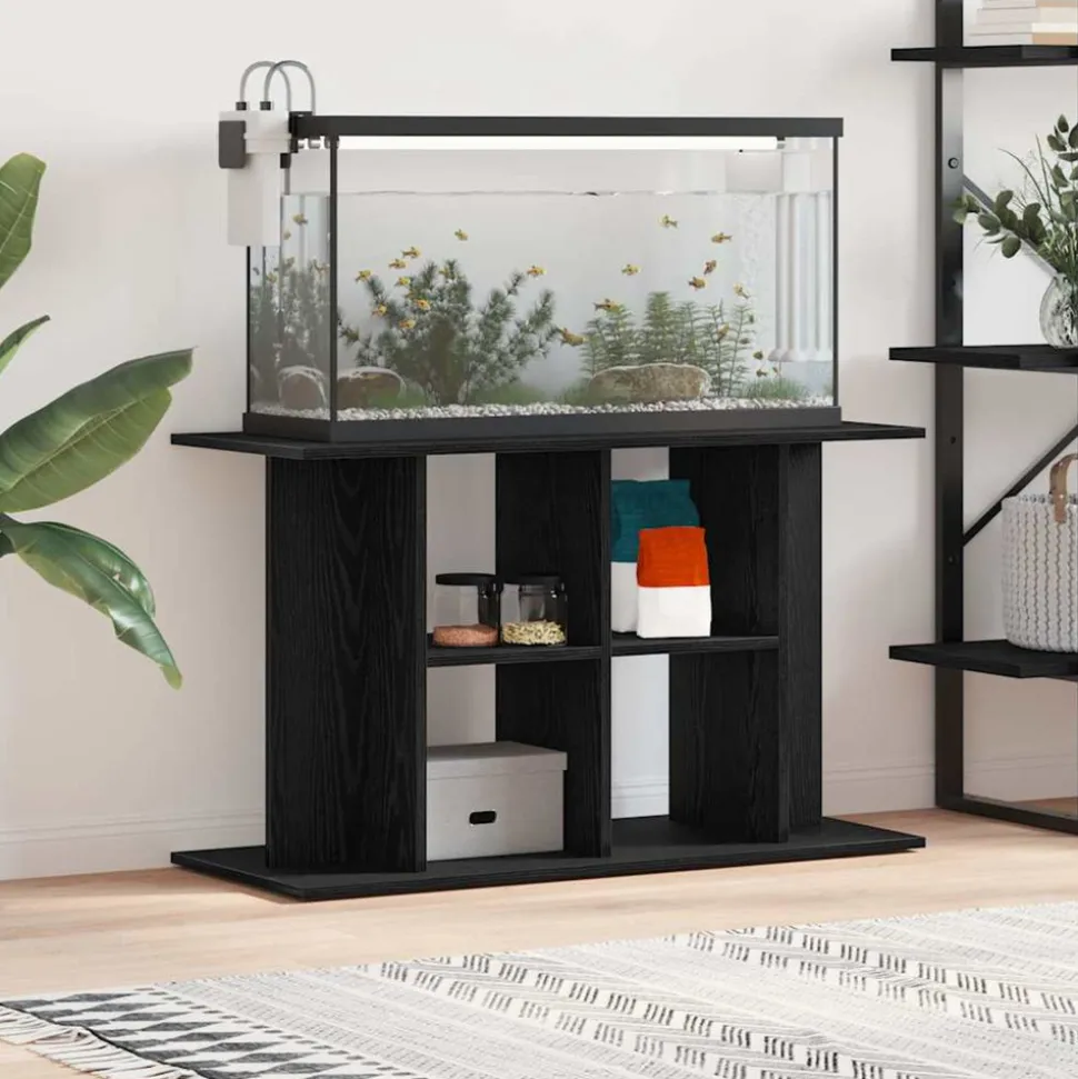 VIDAXL - Support d'aquarium chêne noir 100x40x60 cm bois d'ingénierie
