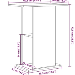 VIDAXL - Support pour aquarium chêne noir 60,5x36x72,5 cm