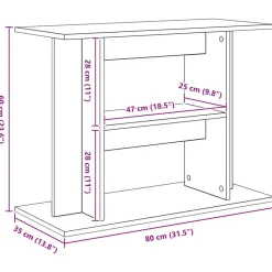 VIDAXL - Support pour aquarium chêne noir 80x35x60cm bois d'ingénierie