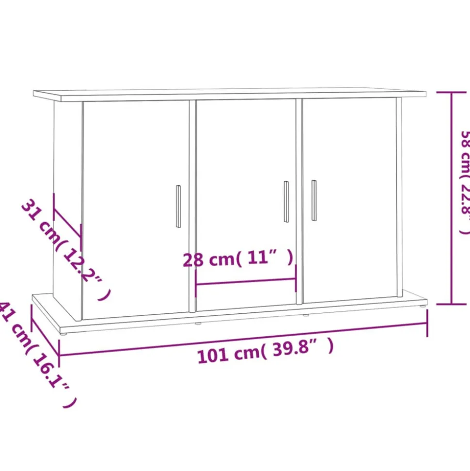 VIDAXL - Support pour aquarium gris béton 101x41x58 cm bois d ingénierie