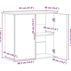 VIDAXL - Support pour aquarium gris béton 81x36x73 cm bois d ingénierie