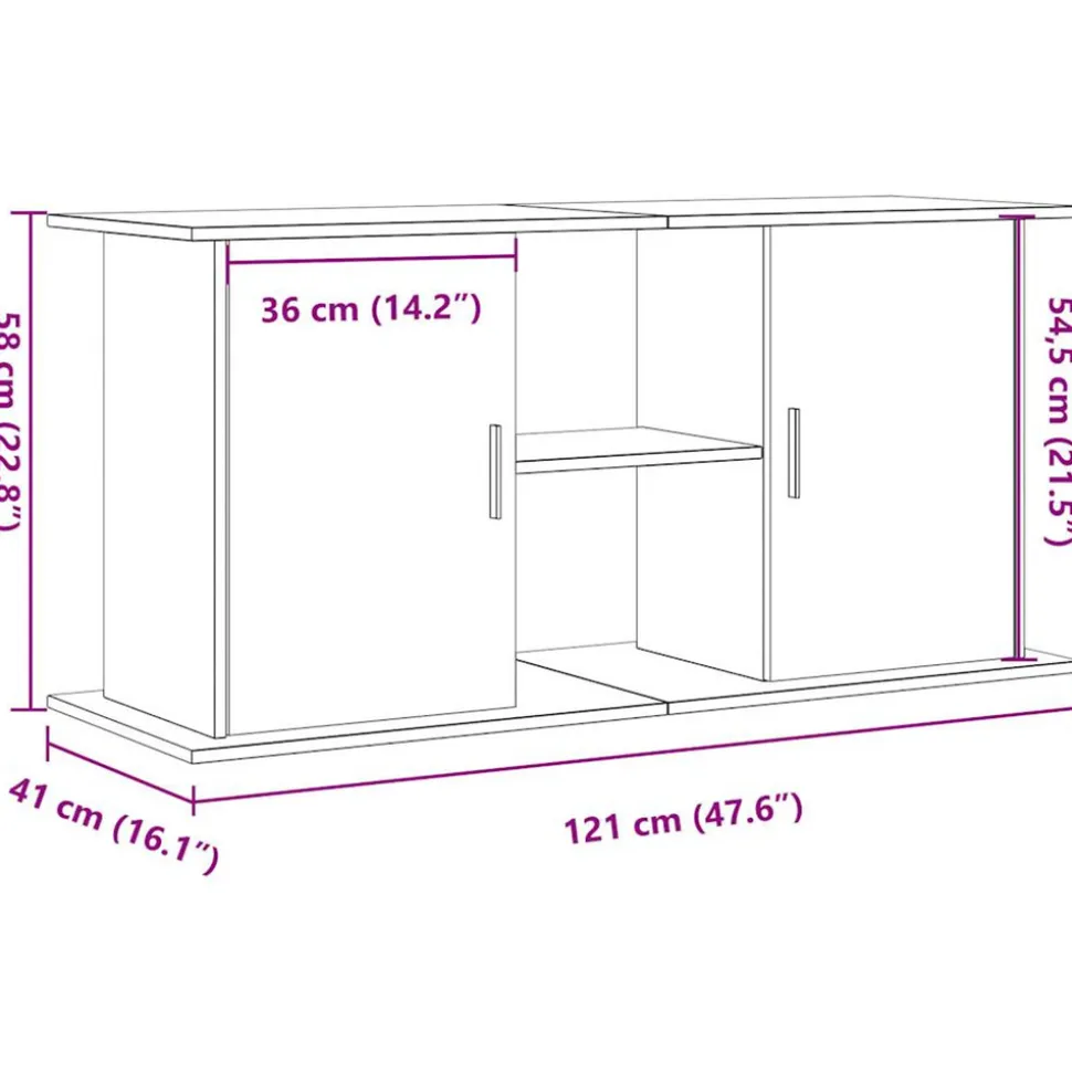 VIDAXL - Support pour aquarium vieux bois 121x41x58 cm bois d'ingénierie