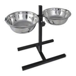 VIDAXL - Support réglable avec 2 bols de 41 l pour chien