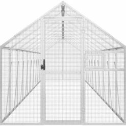 VIDAXL - Volière argenté 1,79x10x1,85 m aluminium