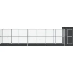 VIDAXL - Volière avec extension argenté 830x203x216 cm acier