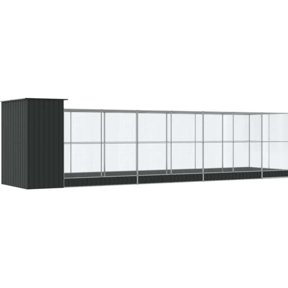 VIDAXL - Volière avec extension argenté 830x203x216 cm acier