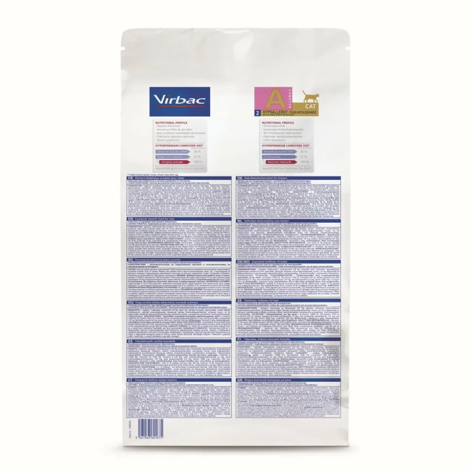 VIRBAC - Croquettes chat veterinary hpm cat a2 allergy - virbac 3 kg