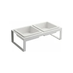 YAMAZAKI - Double gamelle design surélevée pour chat tower