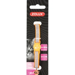 ZOLUX - Collier shiny nylon réglable de 17 à 30 cm orange pour chat