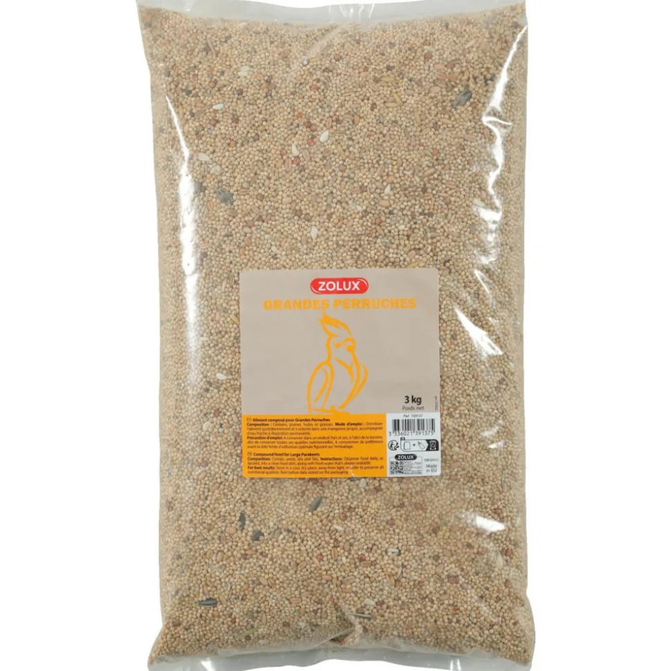 ZOLUX - Graines pour grandes perruches sac de 3 kg pour oiseaux