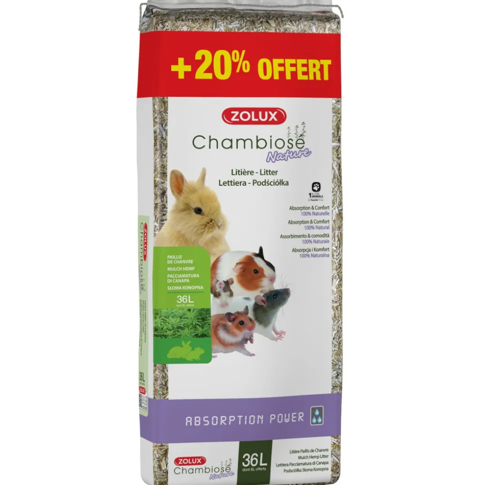 ZOLUX - Litière chambiose nature 30l + 20 % soit 36 l pour rongeur