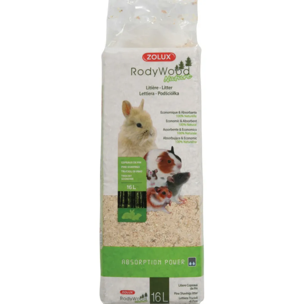 ZOLUX - Litière rodywood nature 16 litres pour rongeur poids 0.96 kg