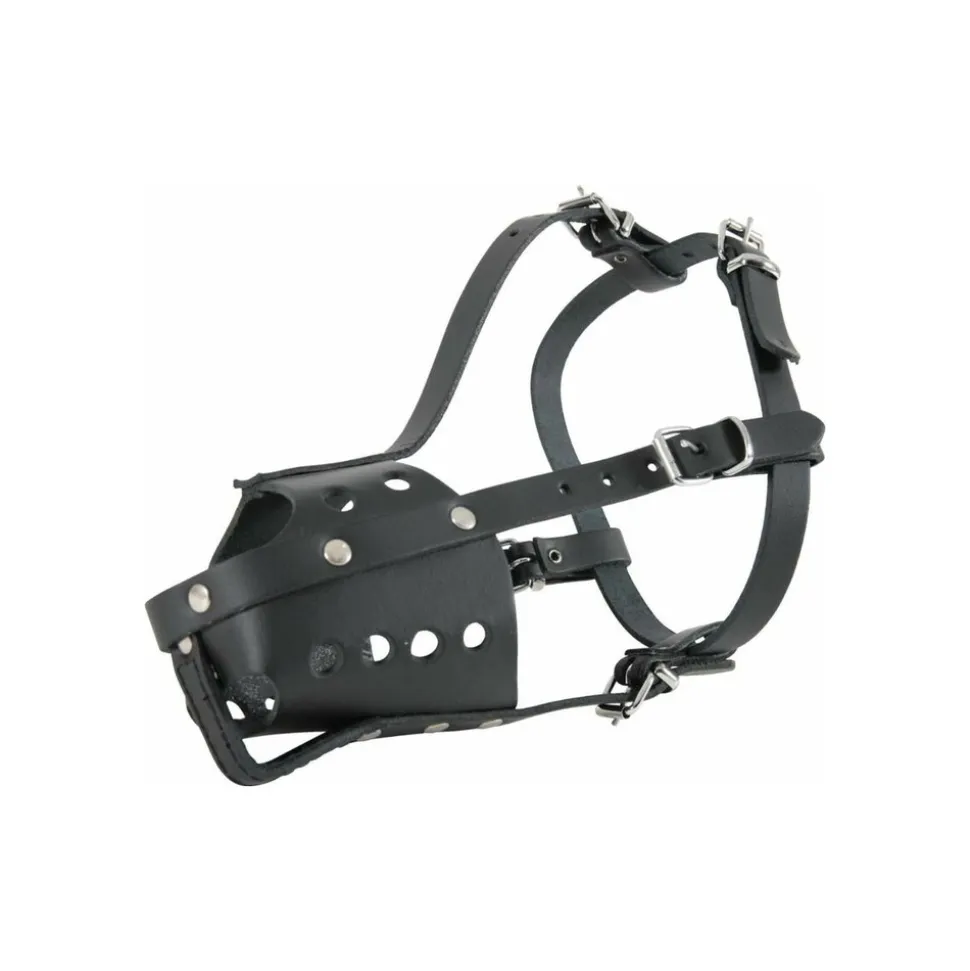 ZOLUX - Muselière en cuir pour chien type police noire taille 5