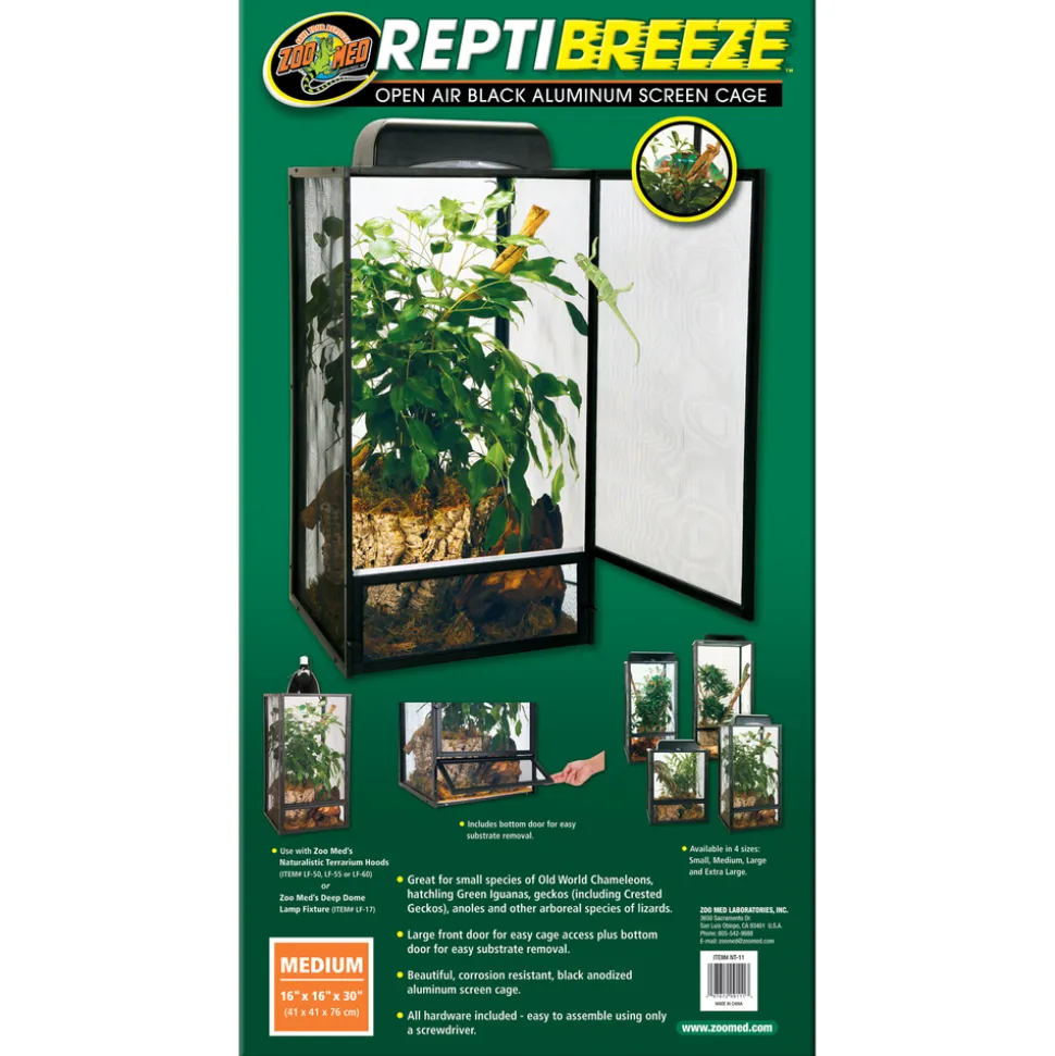ZOOMED - Terrarium grillagé en aluminium Repti Breeze M L.41x P.41x H.76cm