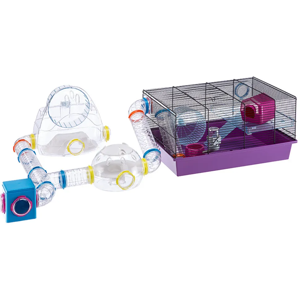 Accessoires rongeurs ferplast gym hamsters roue sport module d’habitation