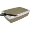 AIMÉ - Bac a litiere avec rebord + pelle - aime - pour chat - violet - 44 x 34 x 11 cm