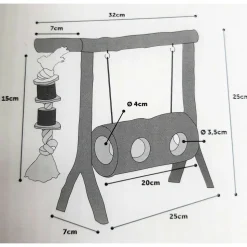 ANIMALLPARADISE - Balançoire en bois pour hamster et souris petit rongeur.
